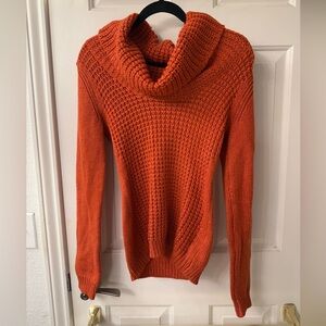 Angel Of The North Orange Cowl Neck Sweater